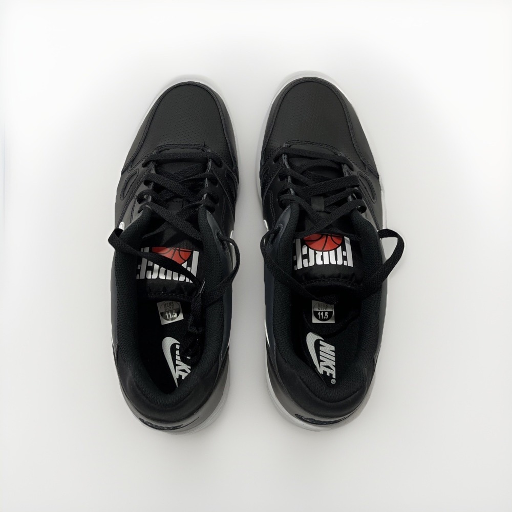 Nike Men's 11.5 Full Force Low Black Retro Leather Lifestyle Sneaker FB1362-001 - Picture 6 of 7
